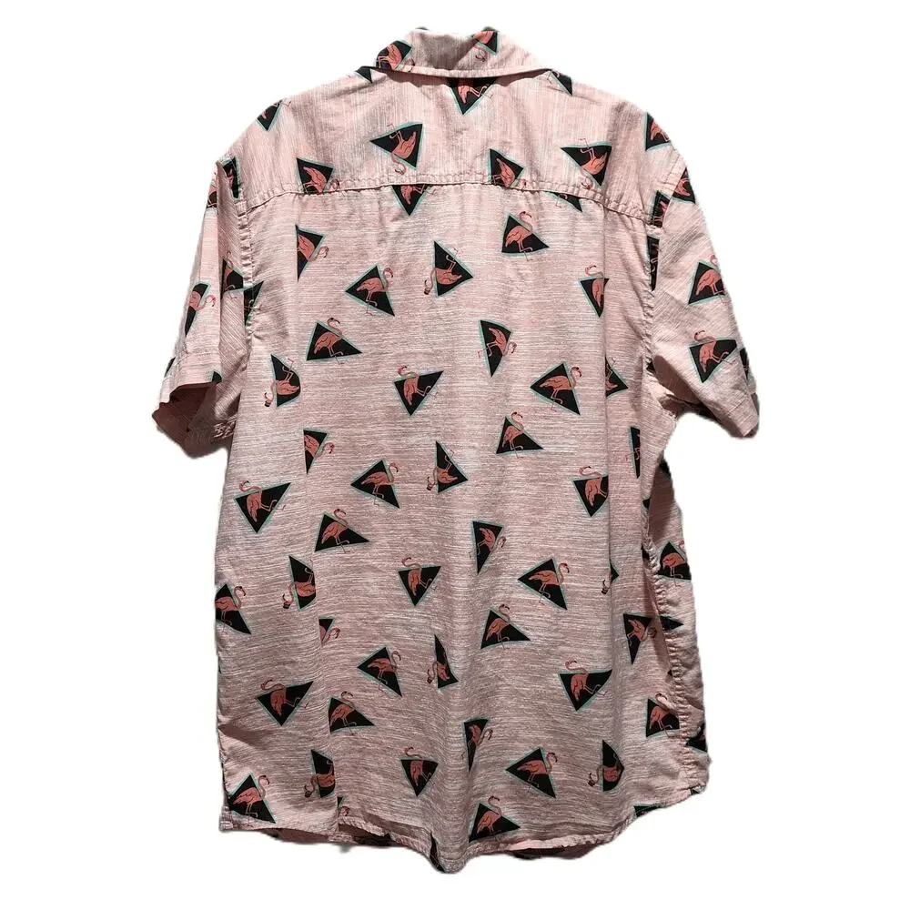 Urban Pipeline Pink Flamingo Graphic Button Ultimate Shirt XL - Picture 2 of 7